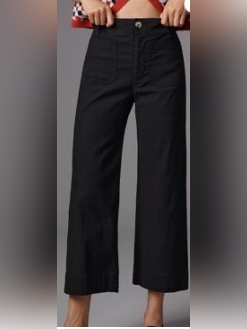 Maeve Colette High-Rise Wide-Leg Pant Black Size 23